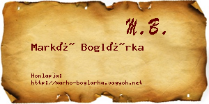 Markó Boglárka névjegykártya